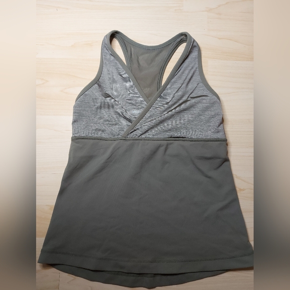 Lululemon Olive Green & Grey Tank With Mesh - Picture 6 of 6